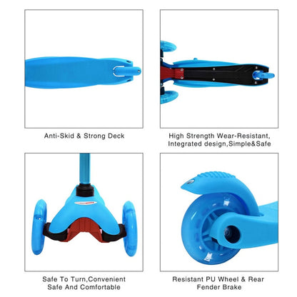 Kids Child Kick Push Scooter 3 Wheels LED Flashing Tilt Lean