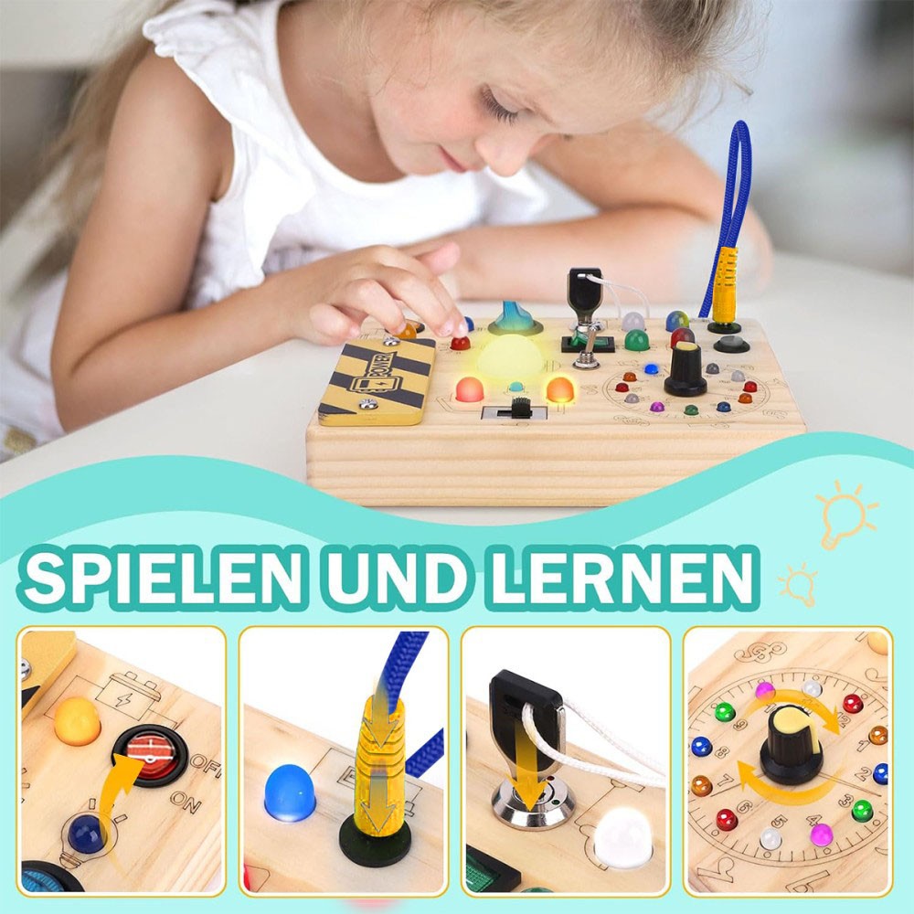 Montessori Wooden Busy Board for Toddlers Activity Board
