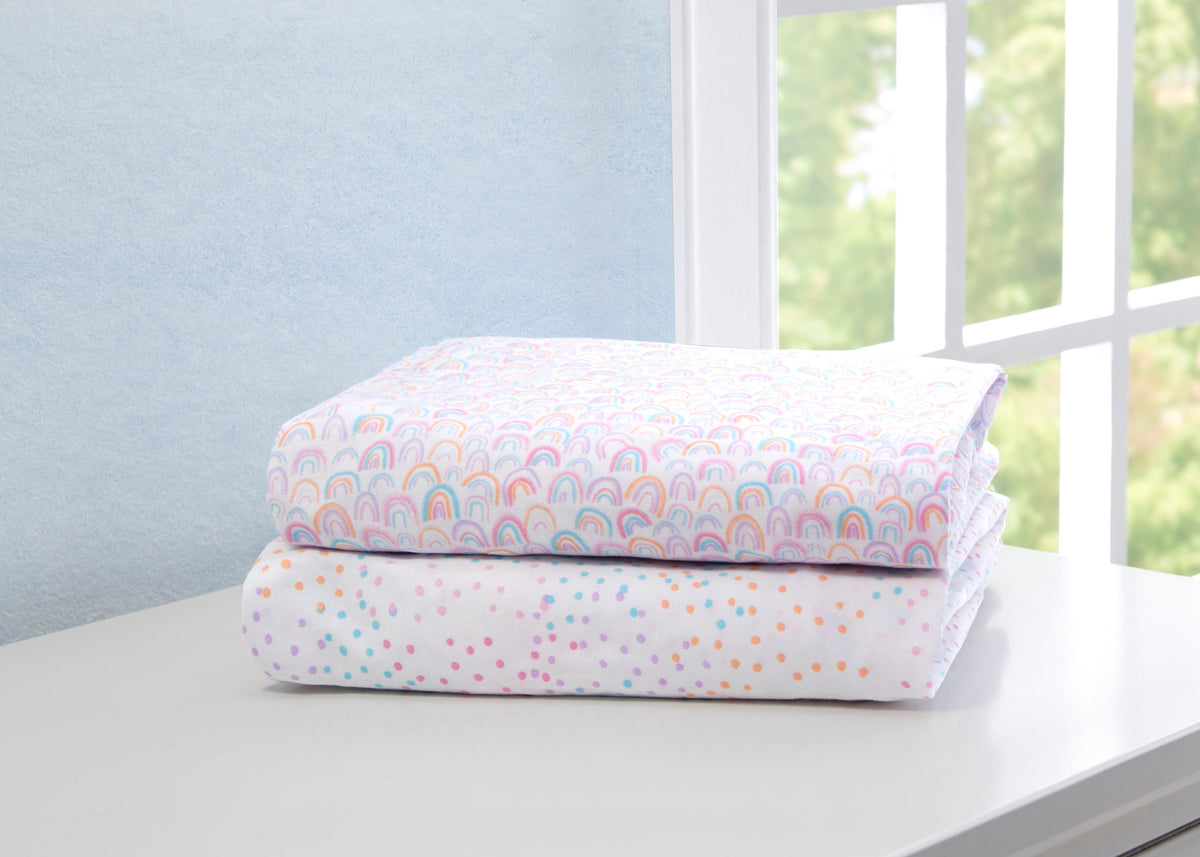 Rainbow Confetti Fitted Crib Sheets - 2 Pack