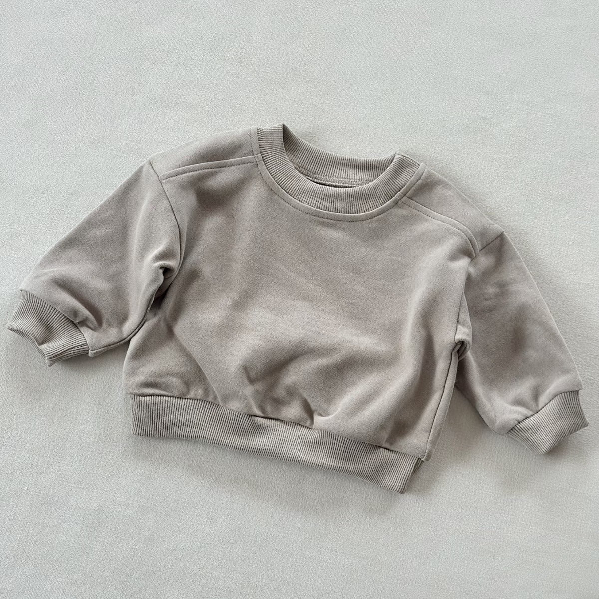 New Style Round-neck Solid-colored Terry-fleece Sweatshirt for