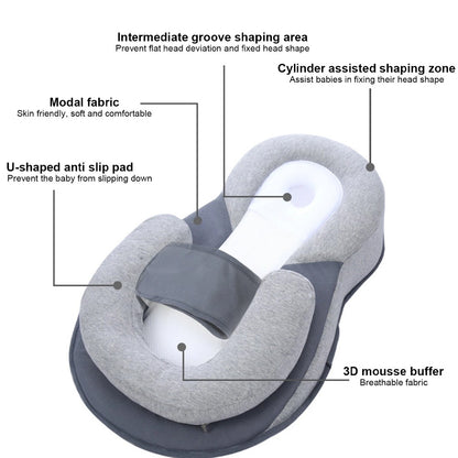 Baby Bed Acid Reflux with Strap, Baby Bed for Reducing Spit-up,