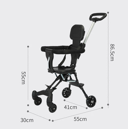 Compact Lightweight Stroller with Adjustable Canopy