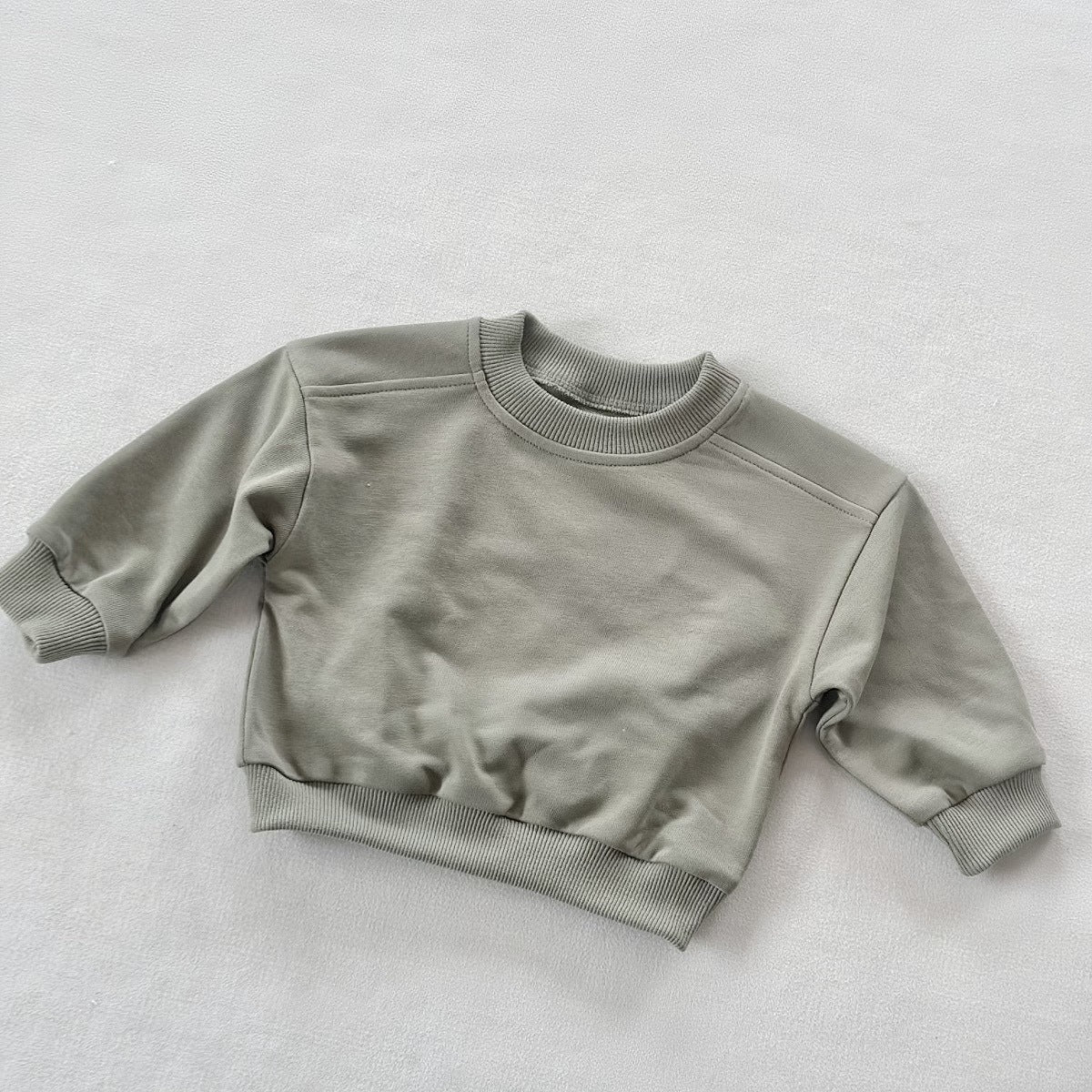 New Style Round-neck Solid-colored Terry-fleece Sweatshirt for