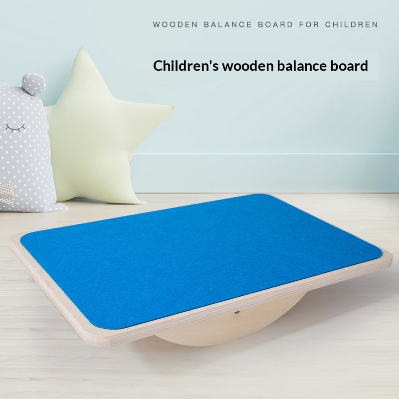 Wooden Balance Board Felt Solid Wood Seesaw Kids Play Wooden