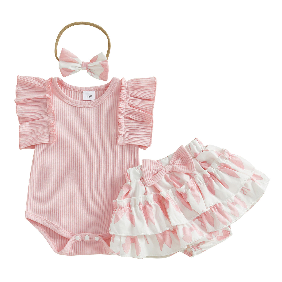 Baby and Toddler Solid Color Ruffle-shoulder Sleeveless Romper
