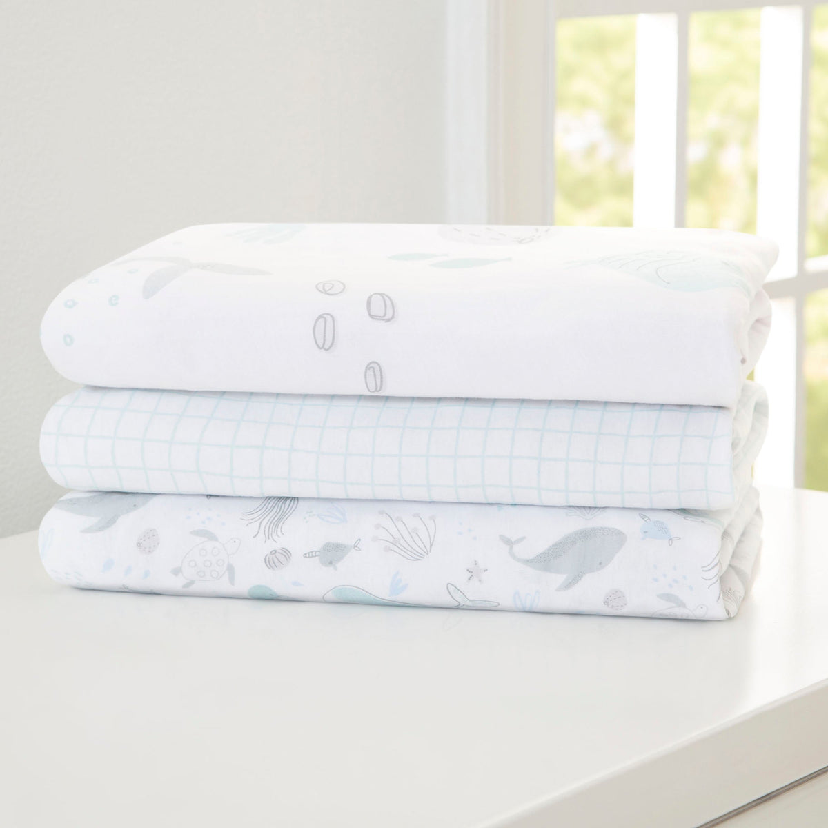 100% Organic Cotton Fitted Crib Sheets - 3 Pack
