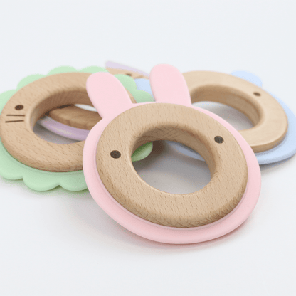 Silcone + Wood Teether (4 Colors)