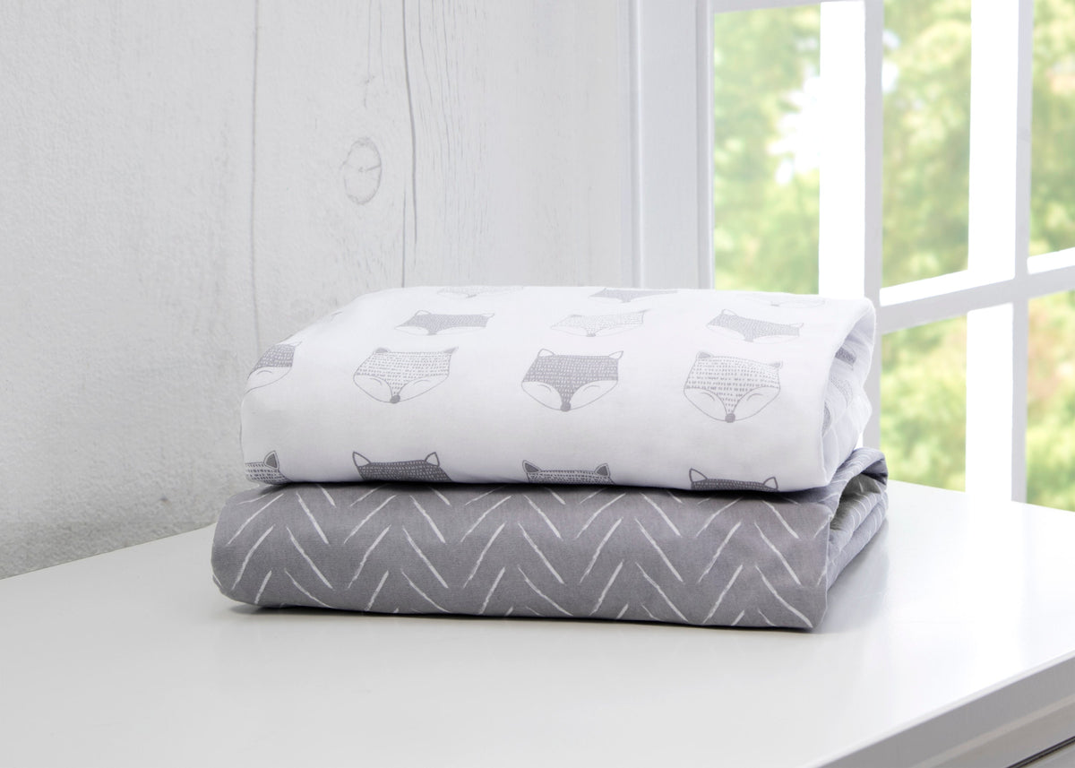 Indie Fox Fitted Crib Sheets - 2 Pack