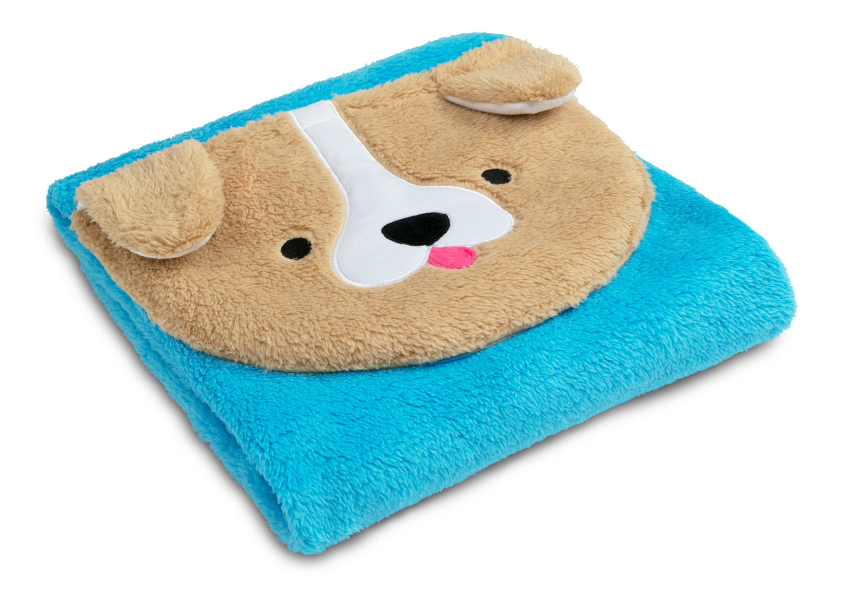 Personalized Sherpa Throw Blanket with Storage Pocket for Kids