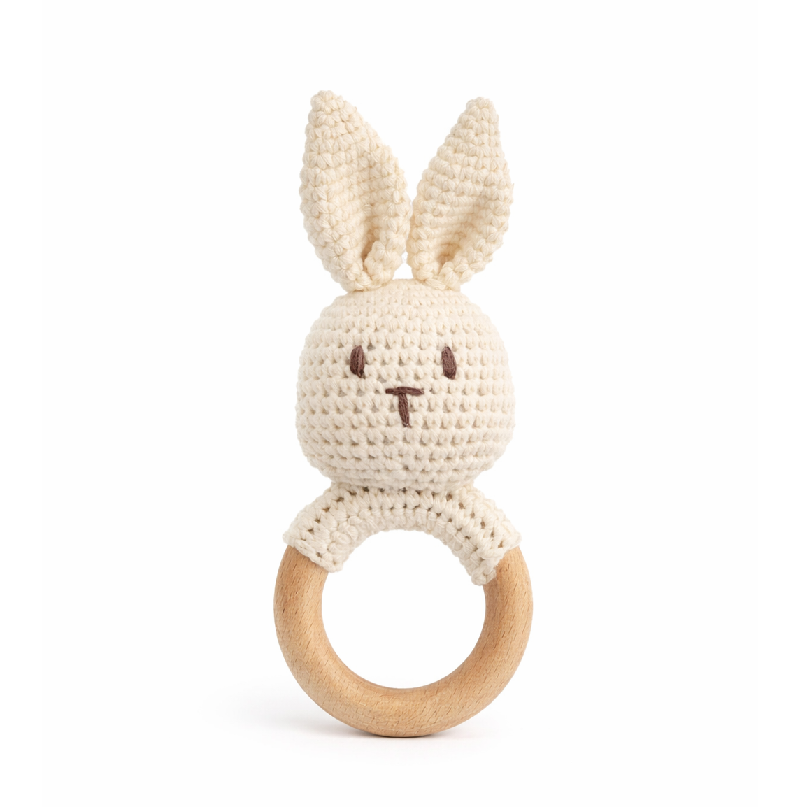 JBØRN Crochet Bunny Rattle Toy