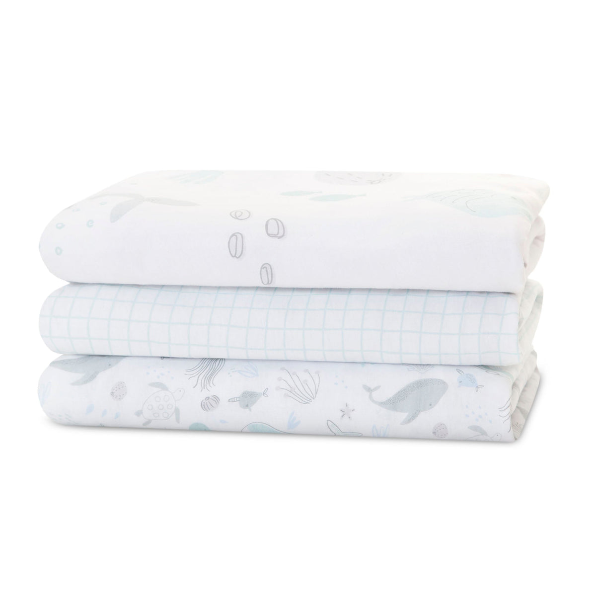 100% Organic Cotton Fitted Crib Sheets - 3 Pack