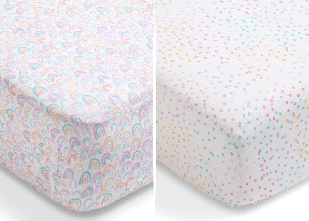 Rainbow Confetti Fitted Crib Sheets - 2 Pack