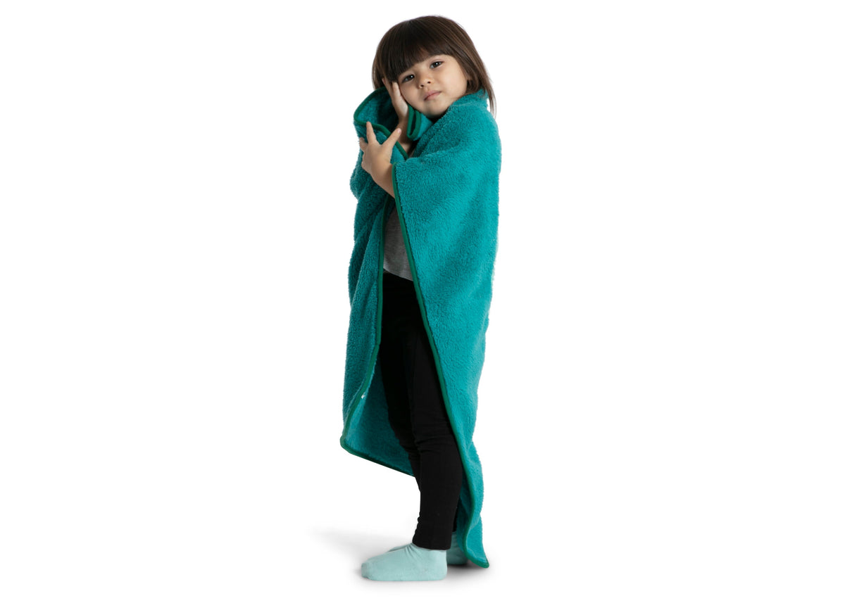 Personalized Sherpa Throw Blanket with Storage Pocket for Kids