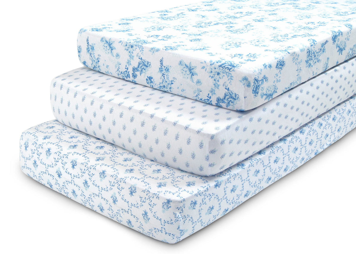 100% Organic Cotton Fitted Crib Sheets - 3 Pack