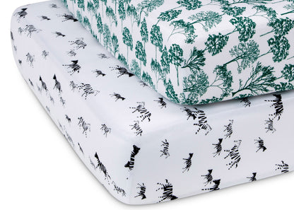 Modern Safari Fitted Crib Sheets - 2 Pack