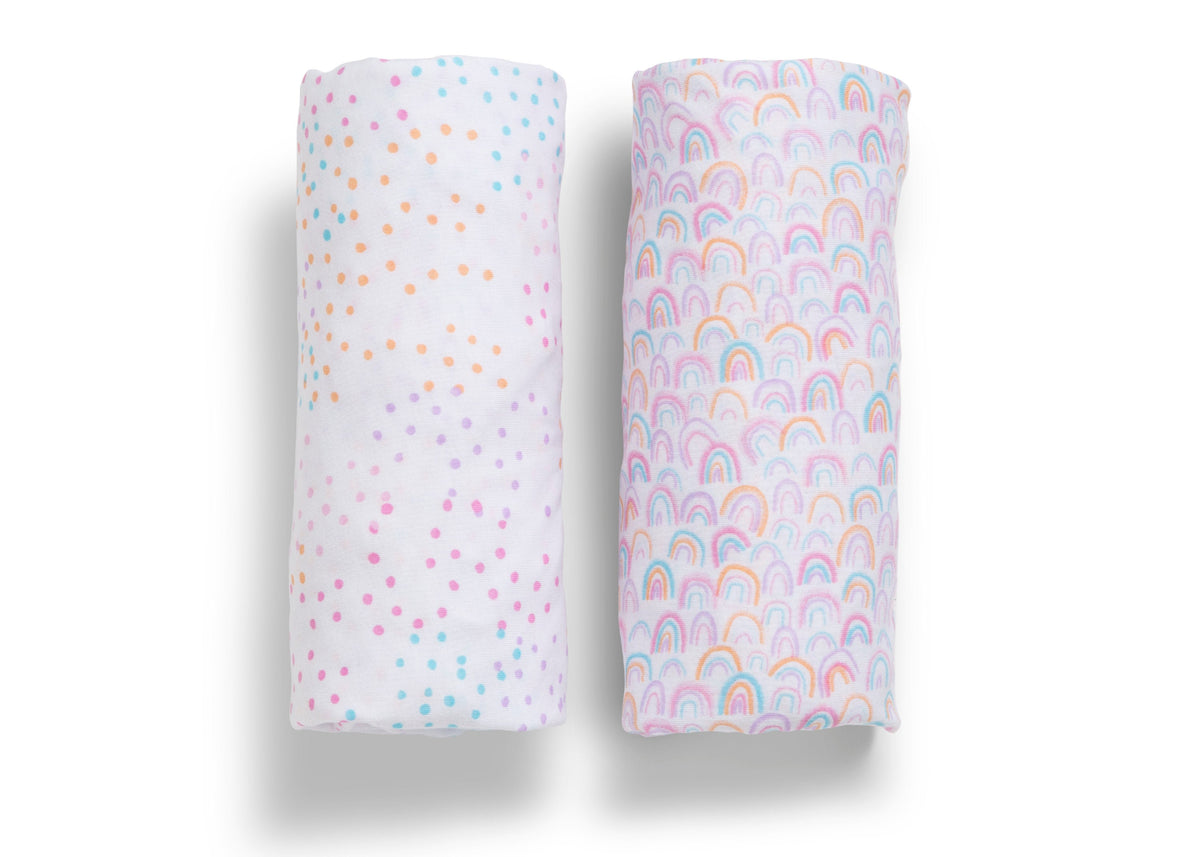 Rainbow Confetti Fitted Crib Sheets - 2 Pack
