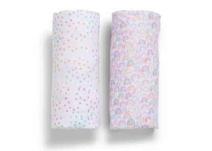 Rainbow Confetti Fitted Crib Sheets - 2 Pack