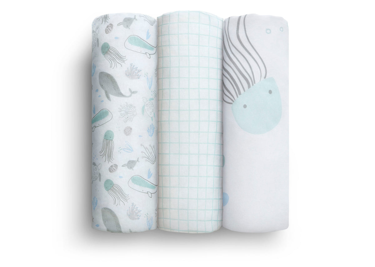 100% Organic Cotton Fitted Crib Sheets - 3 Pack