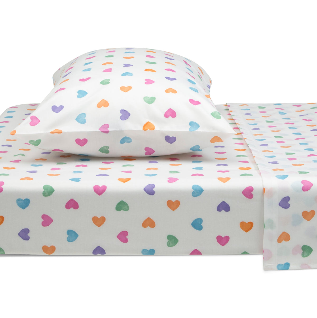 Hearts Printed 3-Piece Twin Sheet Set