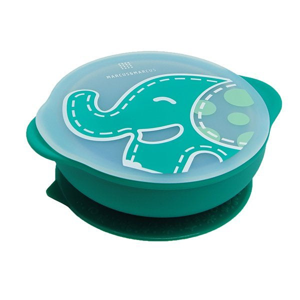 Marcus & Marcus Silicone Suction Bowl with Lid – BPA-Free Baby Bowl for Baby-Led Weaning