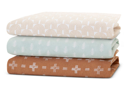 100% Organic Cotton Fitted Crib Sheets - 3 Pack