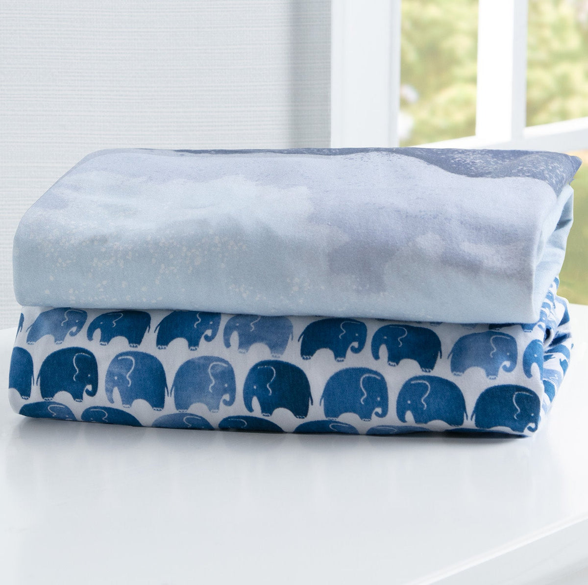 Watercolor Elephant Fitted Crib Sheets - 2 Pack