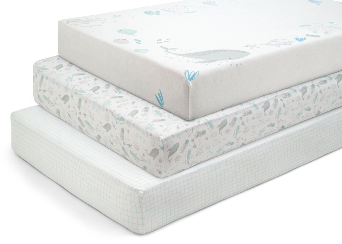 100% Organic Cotton Fitted Crib Sheets - 3 Pack