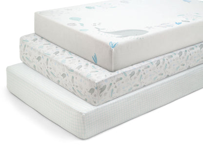 100% Organic Cotton Fitted Crib Sheets - 3 Pack