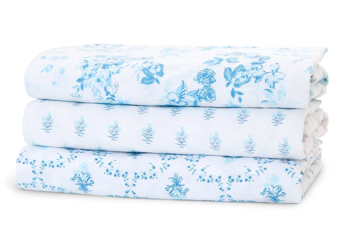 100% Organic Cotton Fitted Crib Sheets - 3 Pack