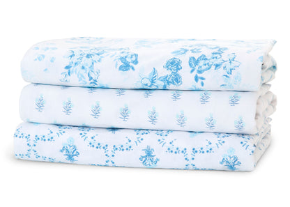 100% Organic Cotton Fitted Crib Sheets - 3 Pack