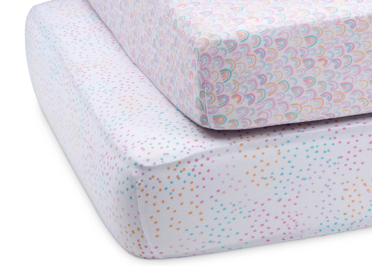Rainbow Confetti Fitted Crib Sheets - 2 Pack