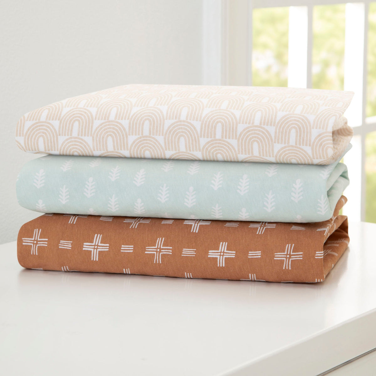 100% Organic Cotton Fitted Crib Sheets - 3 Pack