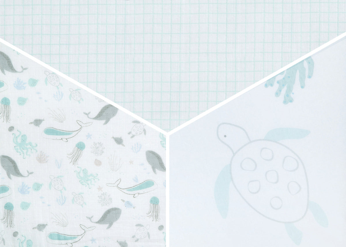 100% Organic Cotton Fitted Crib Sheets - 3 Pack