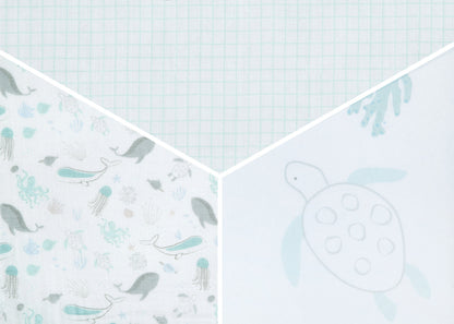 100% Organic Cotton Fitted Crib Sheets - 3 Pack