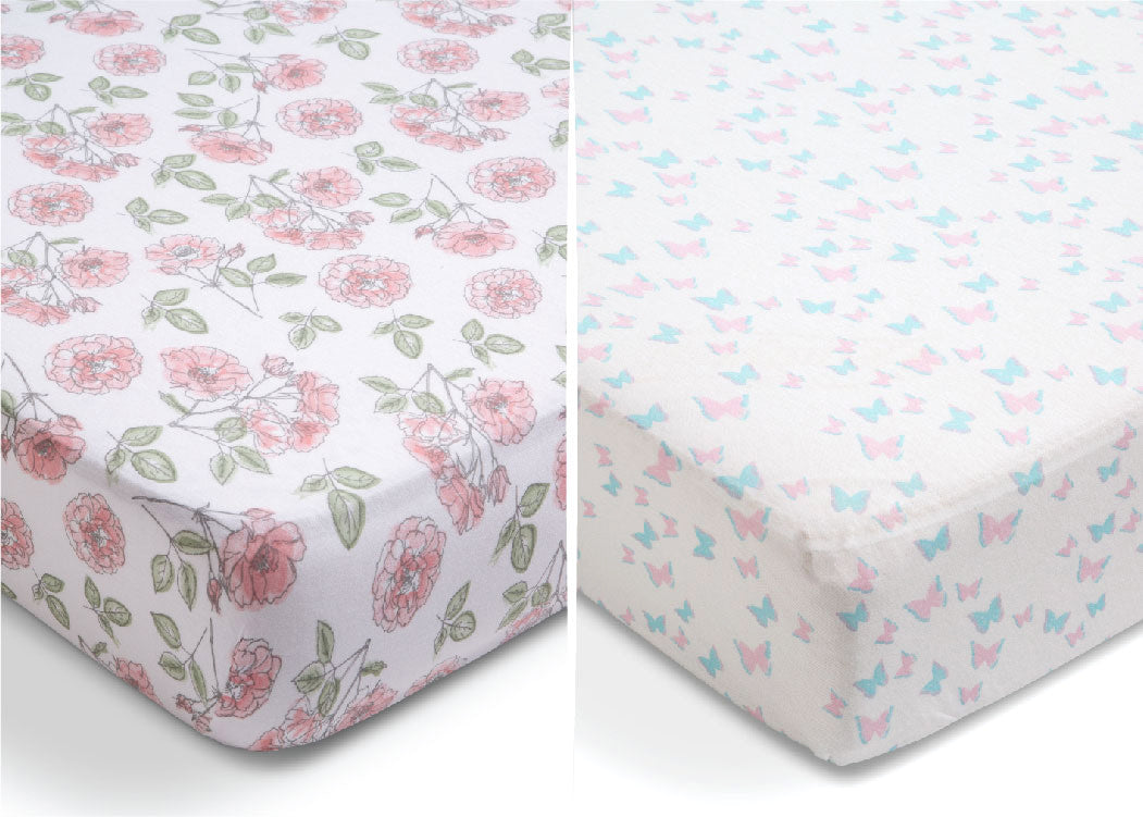 Garden Party Fitted Crib Sheets - 2 Pack
